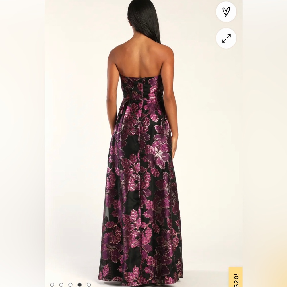 Always Showstopping Black Floral Jacquard Strapless Maxi Dress